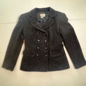Ann Taylor Black Sparkle Wool Blazer size 2